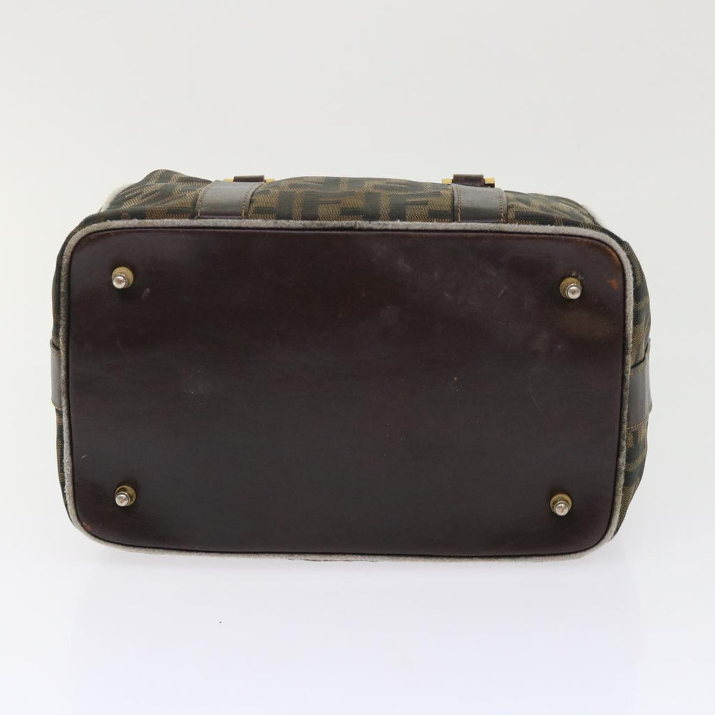 FENDI Zucca Canvas Hand Bag Black Brown bs7220