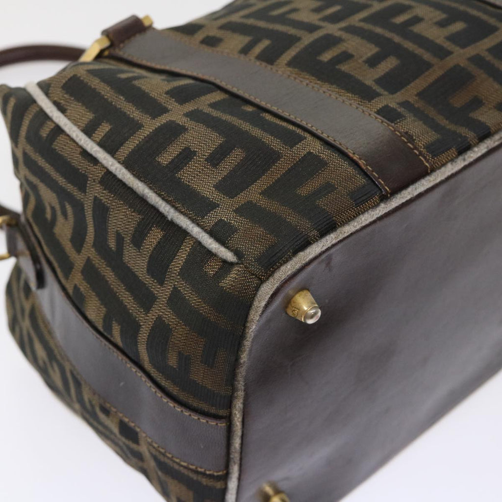FENDI Zucca Canvas Hand Bag Black Brown bs7220