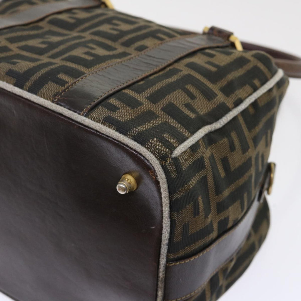 FENDI Zucca Canvas Hand Bag Black Brown bs7220
