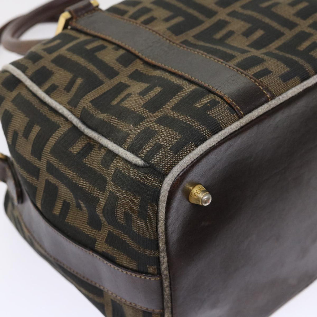 FENDI Zucca Canvas Hand Bag Black Brown bs7220