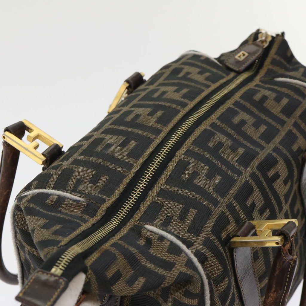 FENDI Zucca Canvas Hand Bag Black Brown bs7220