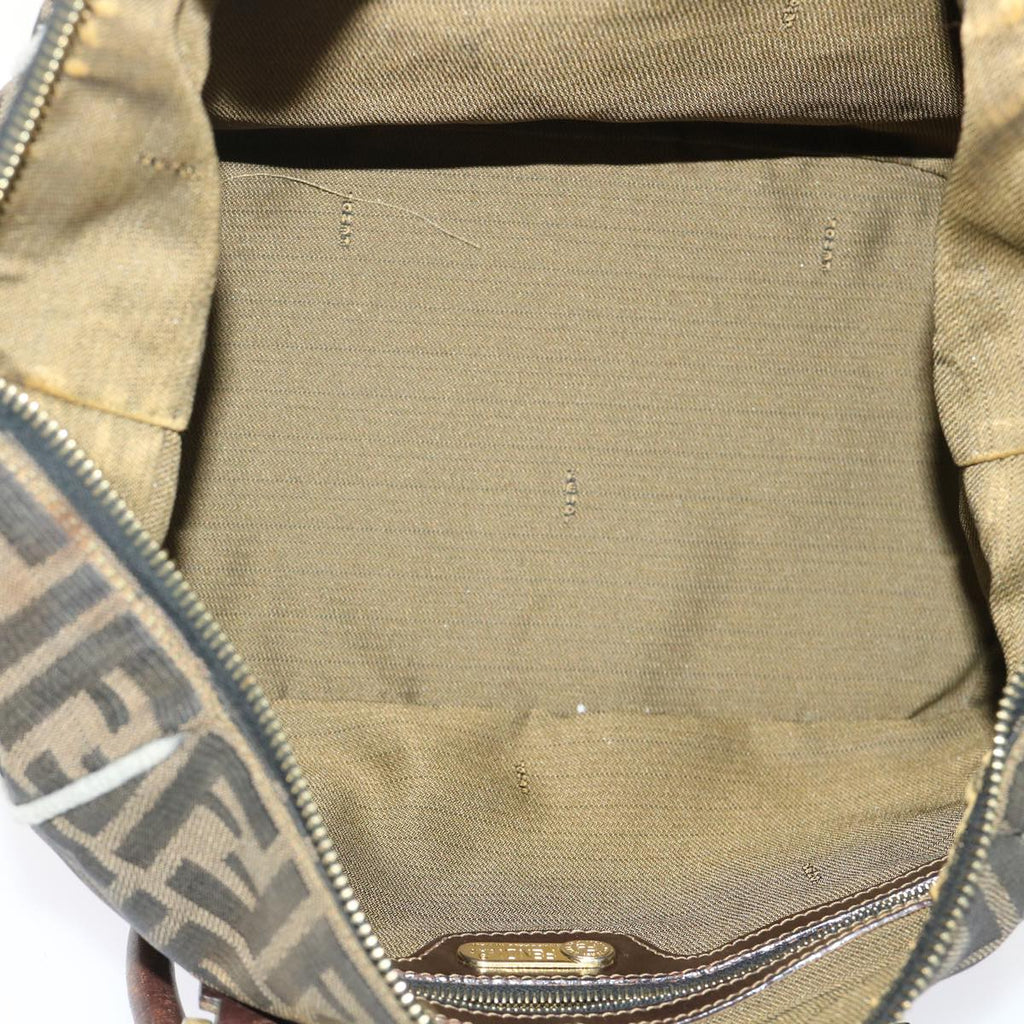 FENDI Zucca Canvas Hand Bag Black Brown bs7220