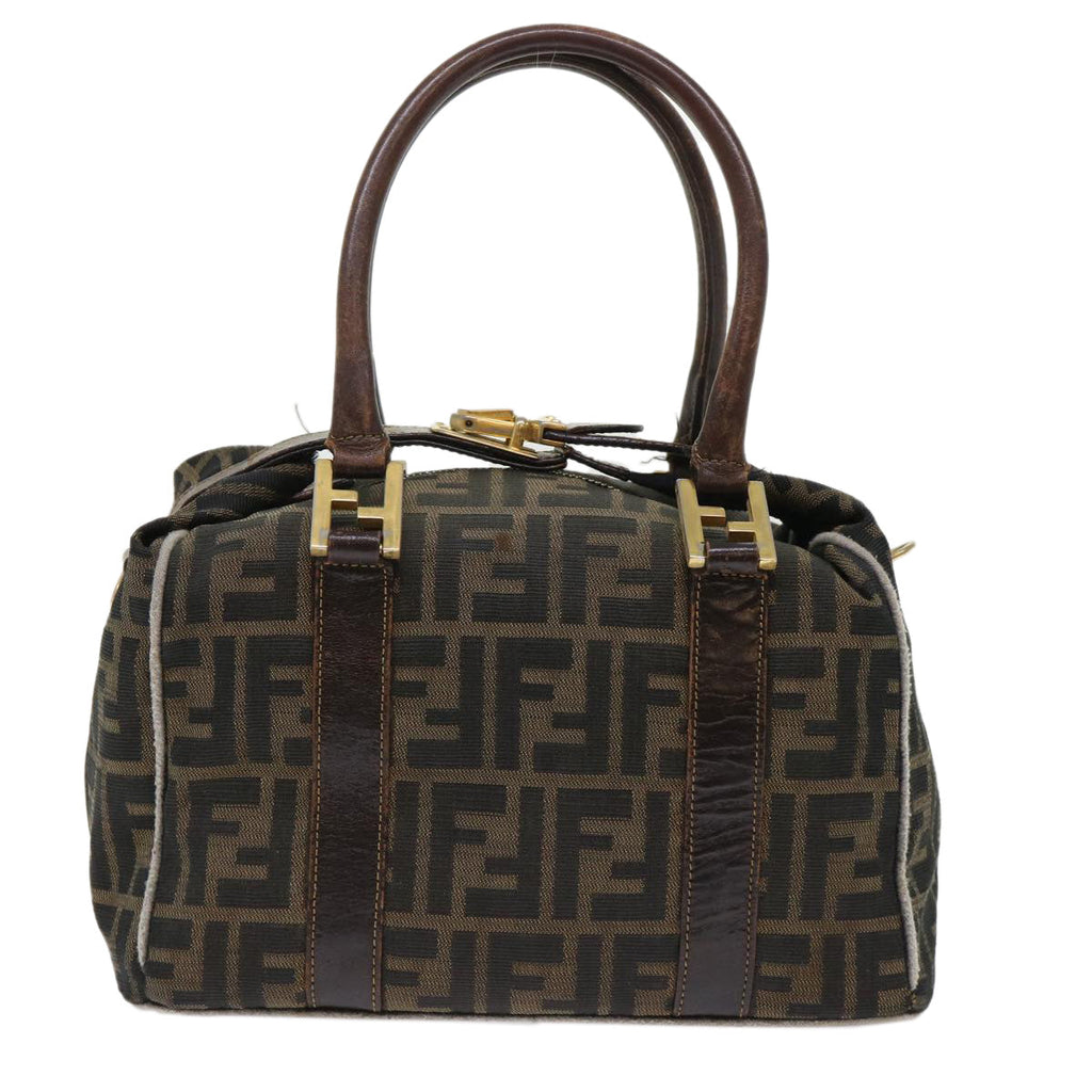 FENDI Zucca Canvas Hand Bag Black Brown bs7220