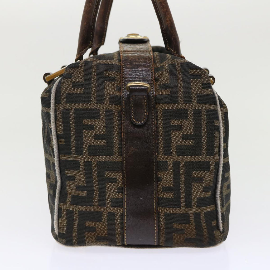 FENDI Zucca Canvas Hand Bag Black Brown bs7220
