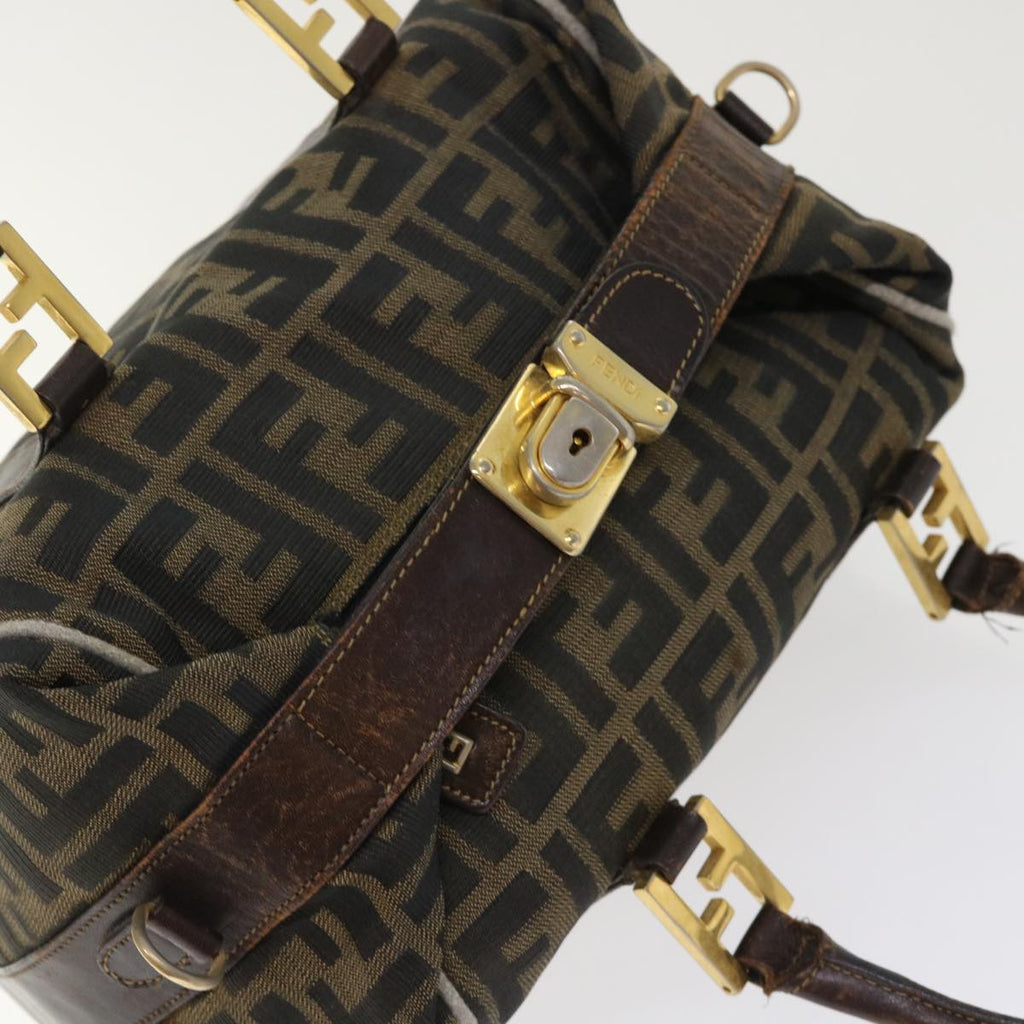 FENDI Zucca Canvas Hand Bag Black Brown bs7220