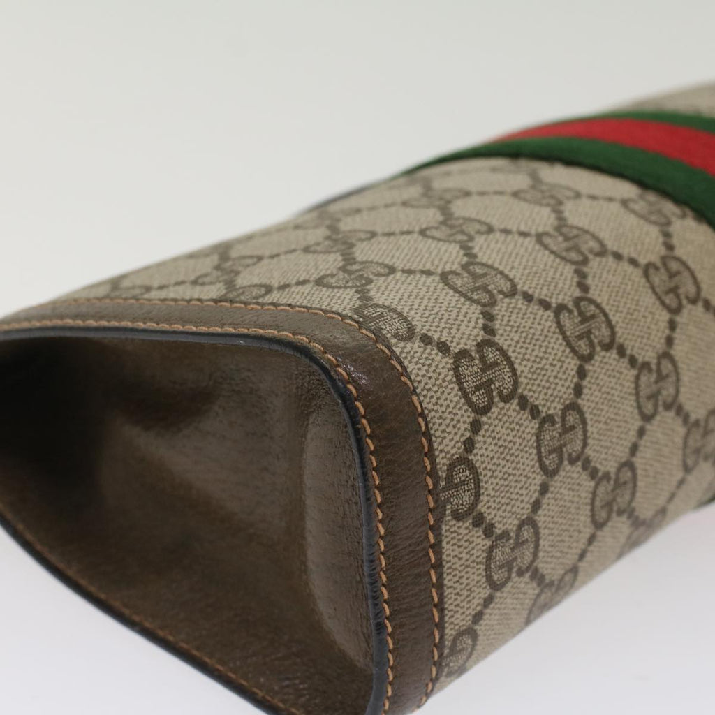 GUCCI GG Canvas Web Sherry Line Clutch Bag Beige Red Green 89.01.002 bs7231