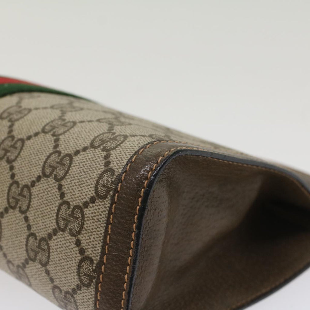 GUCCI GG Canvas Web Sherry Line Clutch Bag Beige Red Green 89.01.002 bs7231