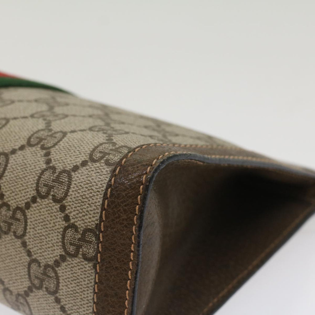 GUCCI GG Canvas Web Sherry Line Clutch Bag Beige Red Green 89.01.002 bs7231