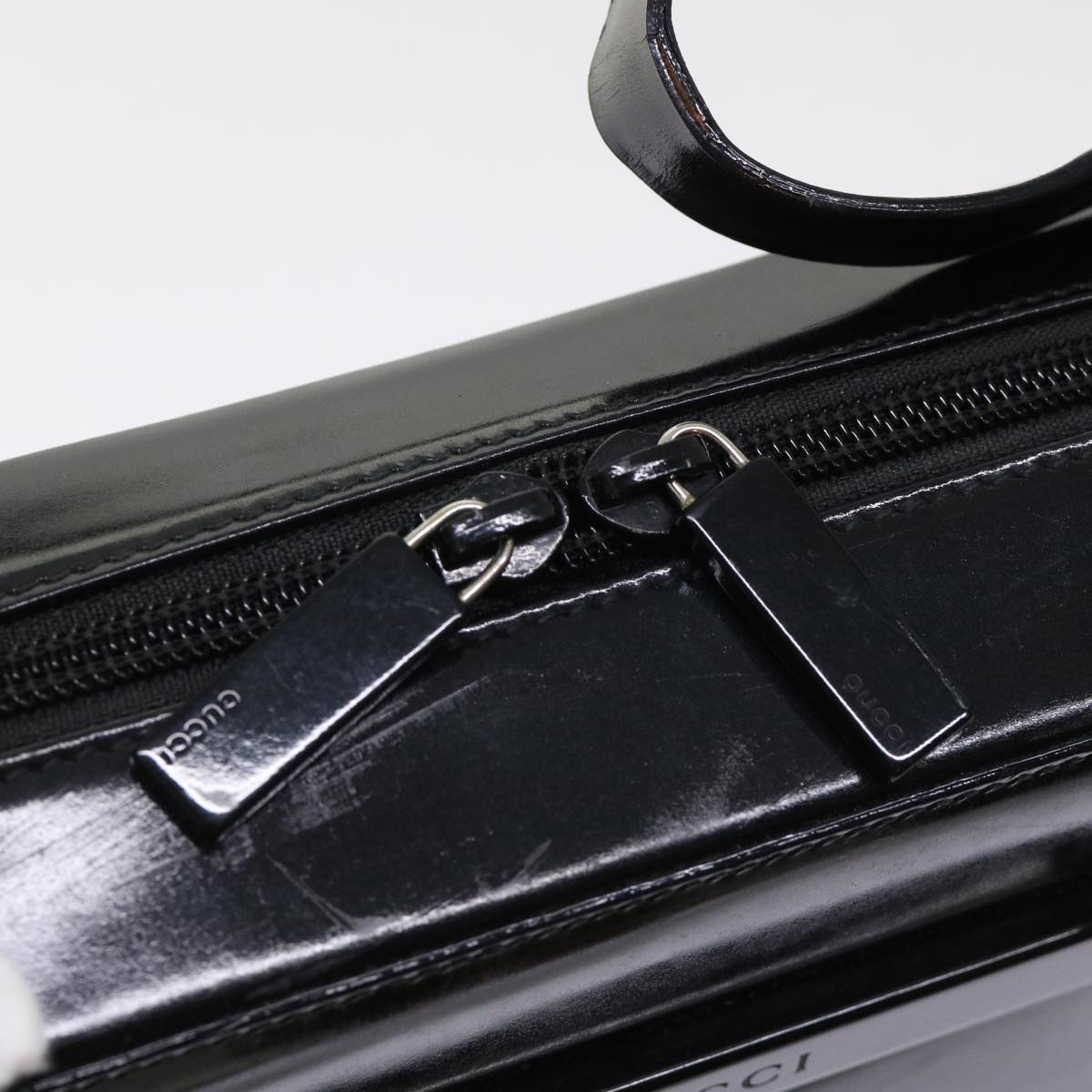 GUCCI Shoulder Bag Patent leather Black 001•3091 3754 bs7235