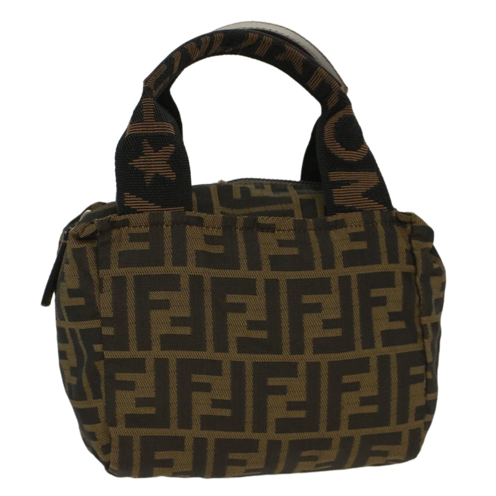 FENDI Zucca Canvas Hand Bag Black Brown bs7247