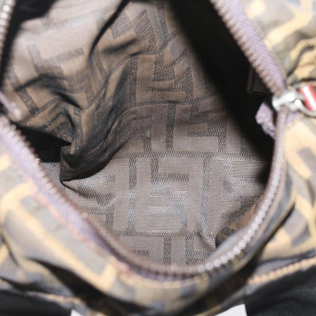 FENDI Zucca Canvas Hand Bag Black Brown bs7247
