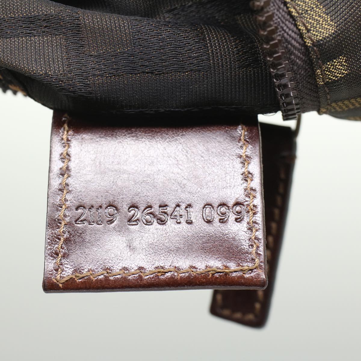 FENDI Zucca Canvas Hand Bag Black Brown bs7247