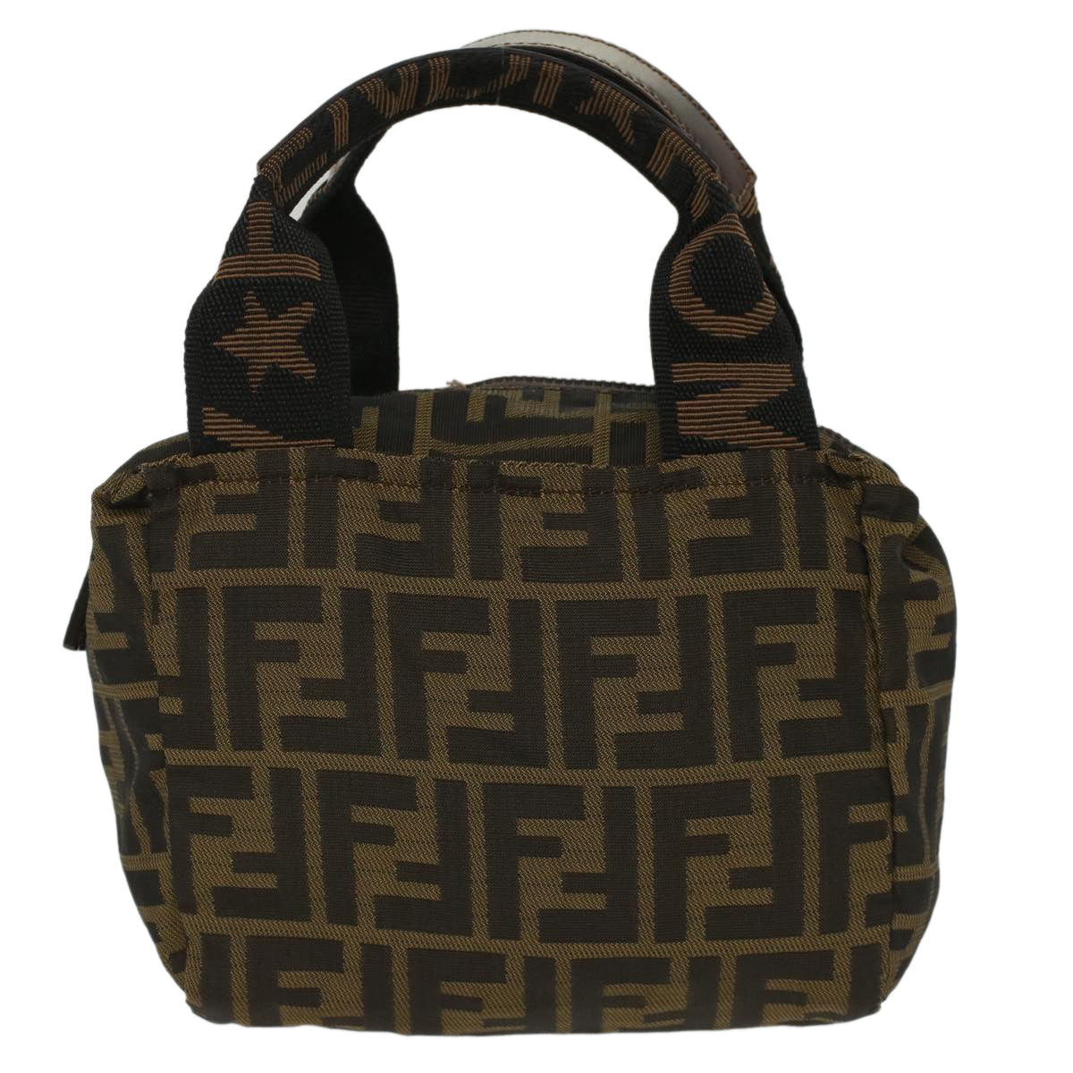 FENDI Zucca Canvas Hand Bag Black Brown bs7247