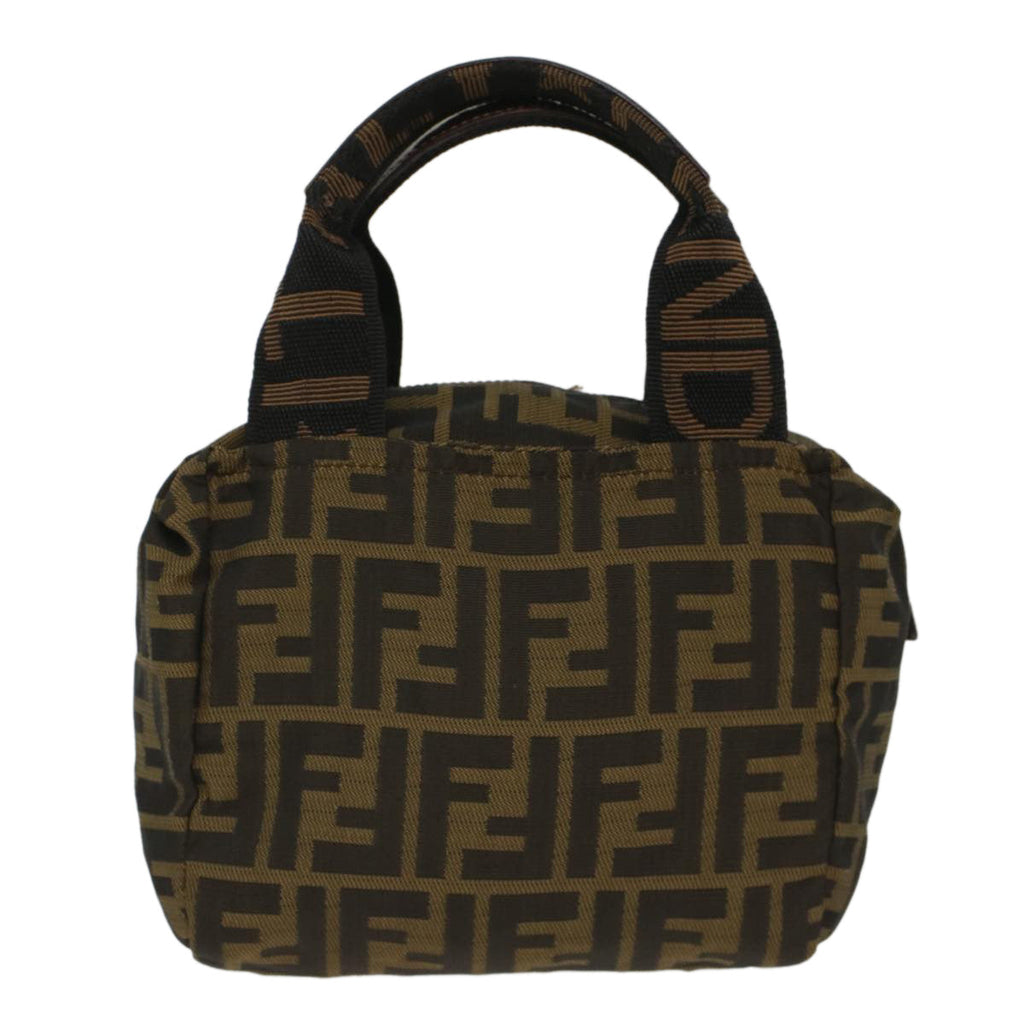 FENDI Zucca Canvas Hand Bag Black Brown bs7247