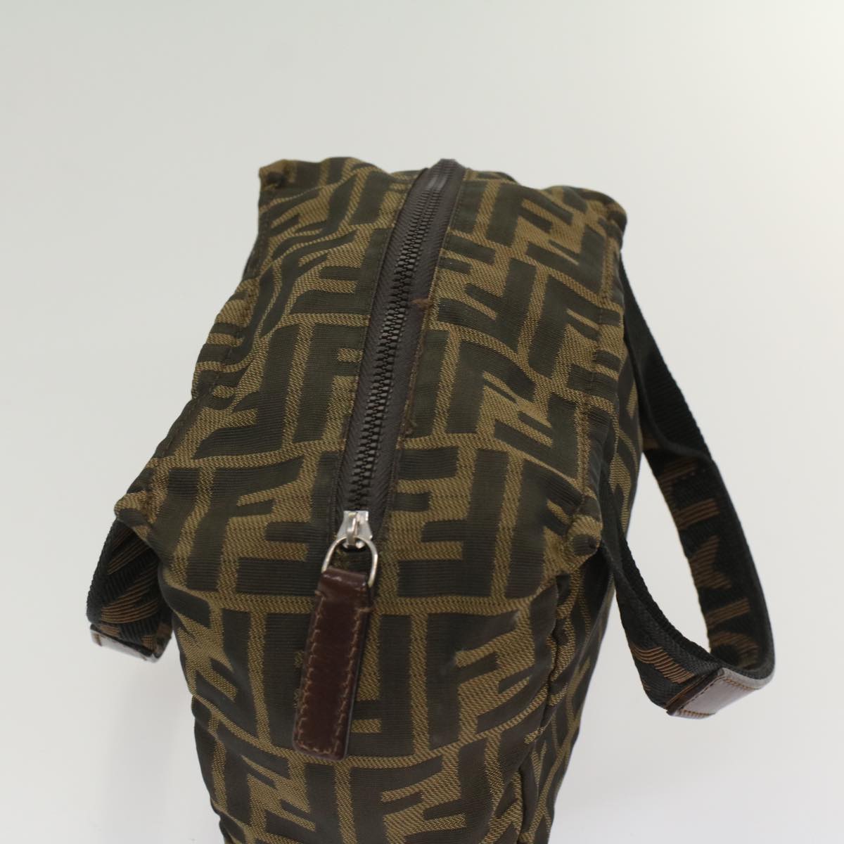 FENDI Zucca Canvas Hand Bag Black Brown bs7247
