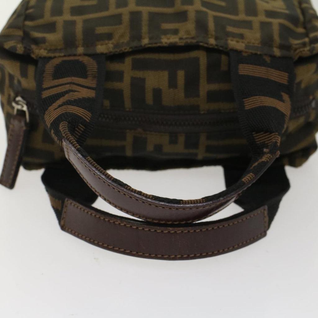 FENDI Zucca Canvas Hand Bag Black Brown bs7247