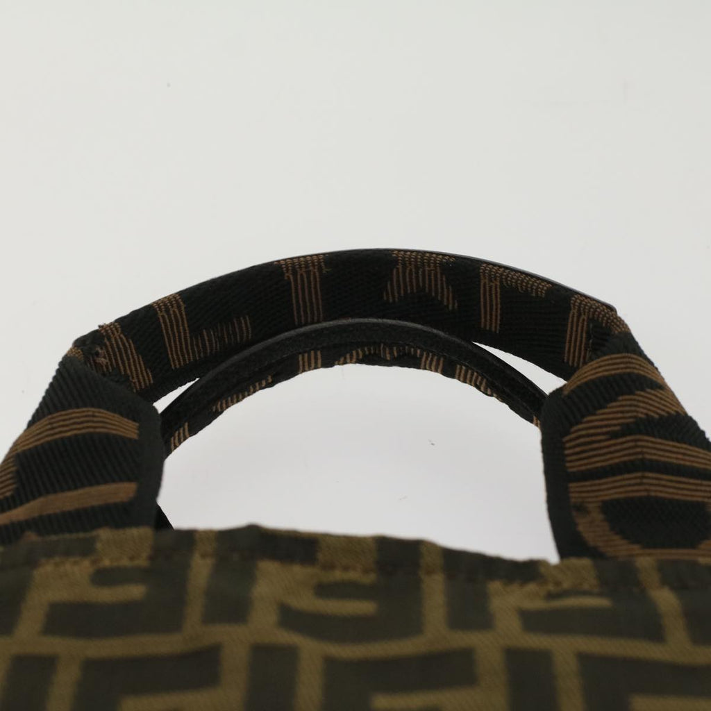 FENDI Zucca Canvas Hand Bag Black Brown bs7247
