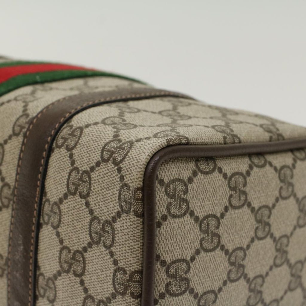 GUCCI GG Canvas Web Sherry Line Boston Bag Beige Red 39•02•006 bs7253