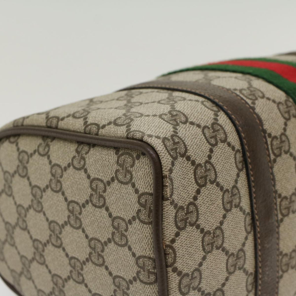 GUCCI GG Canvas Web Sherry Line Boston Bag Beige Red 39•02•006 bs7253