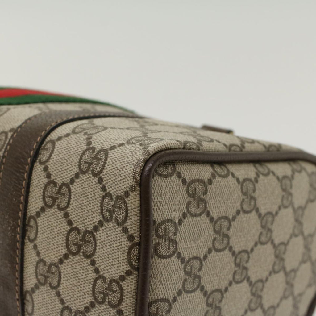 GUCCI GG Canvas Web Sherry Line Boston Bag Beige Red 39•02•006 bs7253