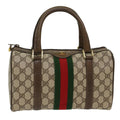 GUCCI GG Canvas Web Sherry Line Boston Bag Beige Red 39•02•006 bs7253
