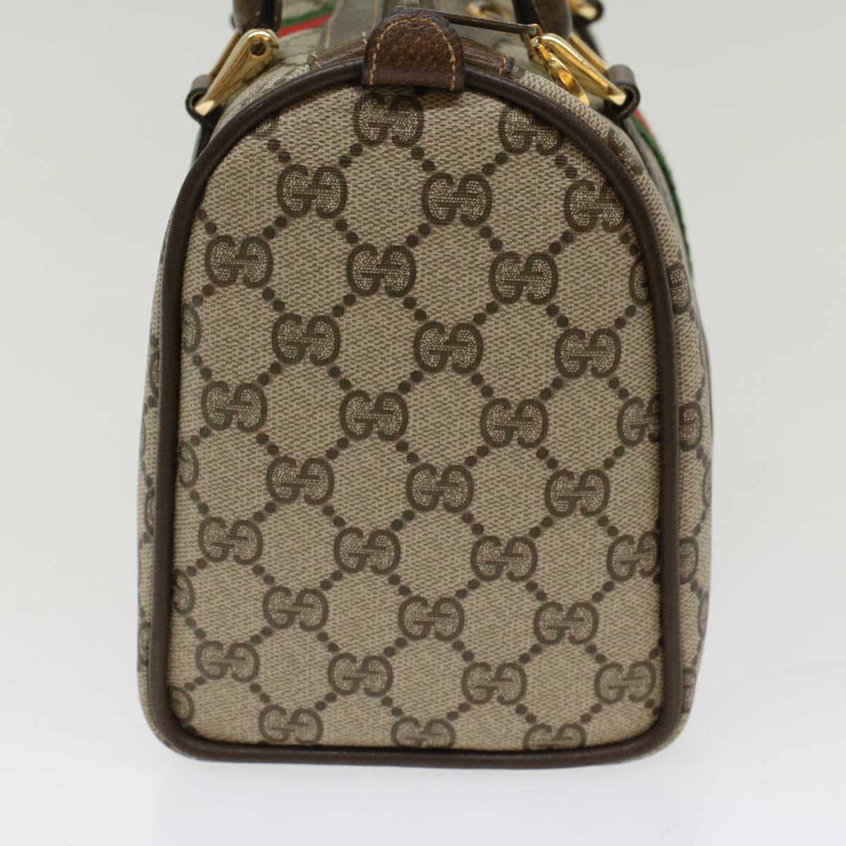 GUCCI GG Canvas Web Sherry Line Boston Bag Beige Red 39•02•006 bs7253