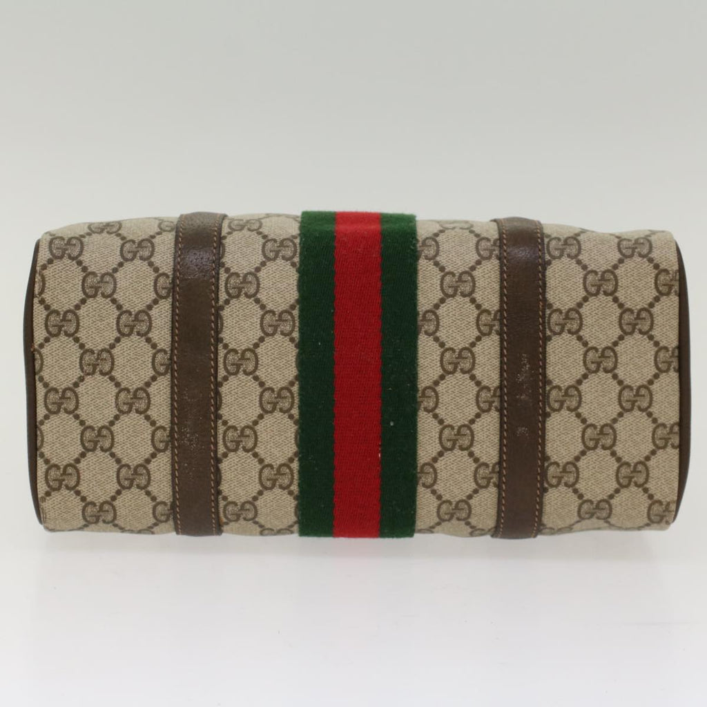 GUCCI GG Canvas Web Sherry Line Boston Bag Beige Red 39•02•006 bs7253