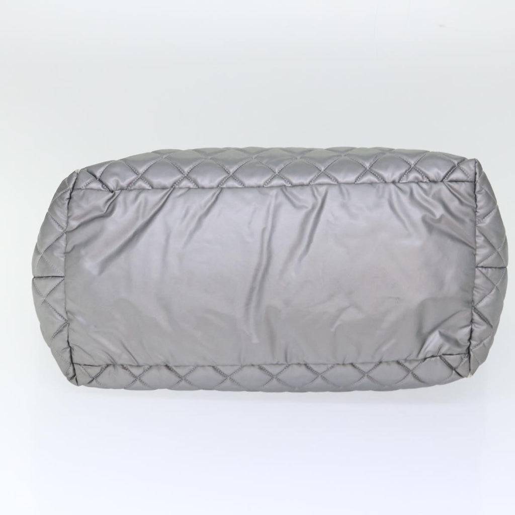 CHANEL Cococoon Hand Bag Nylon Silver CC bs7271