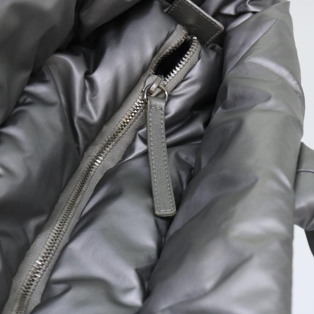 CHANEL Cococoon Hand Bag Nylon Silver CC bs7271