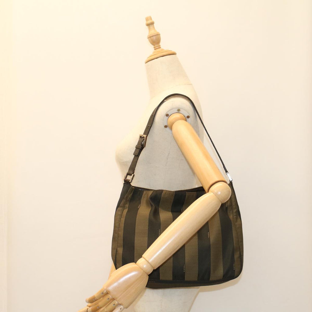 FENDI Pecan Canvas Shoulder Bag Nylon Brown bs7311