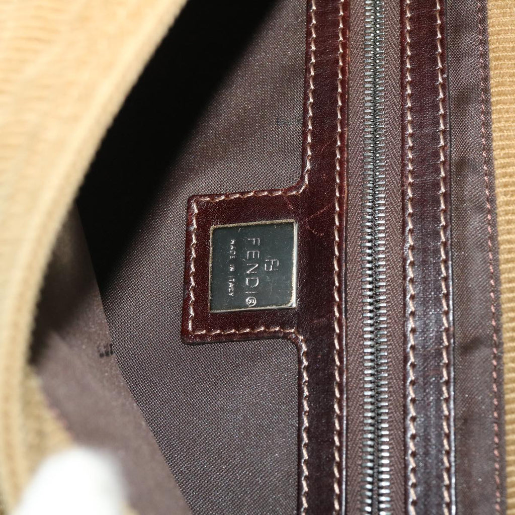 FENDI Shoulder Bag Corduroy Brown bs7333