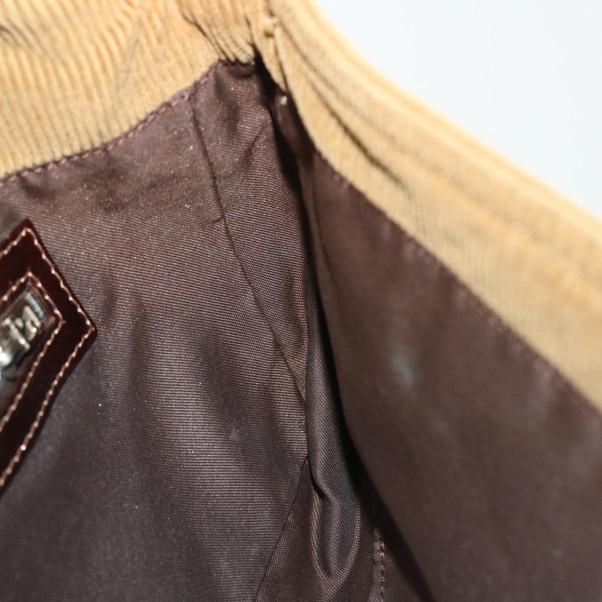 FENDI Shoulder Bag Corduroy Brown bs7333
