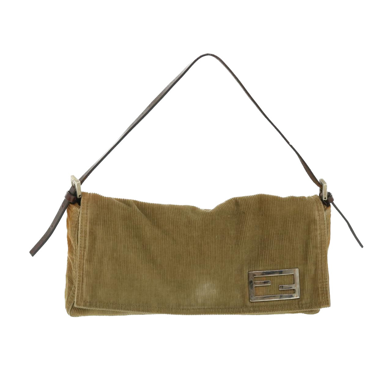 FENDI Shoulder Bag Corduroy Brown bs7333