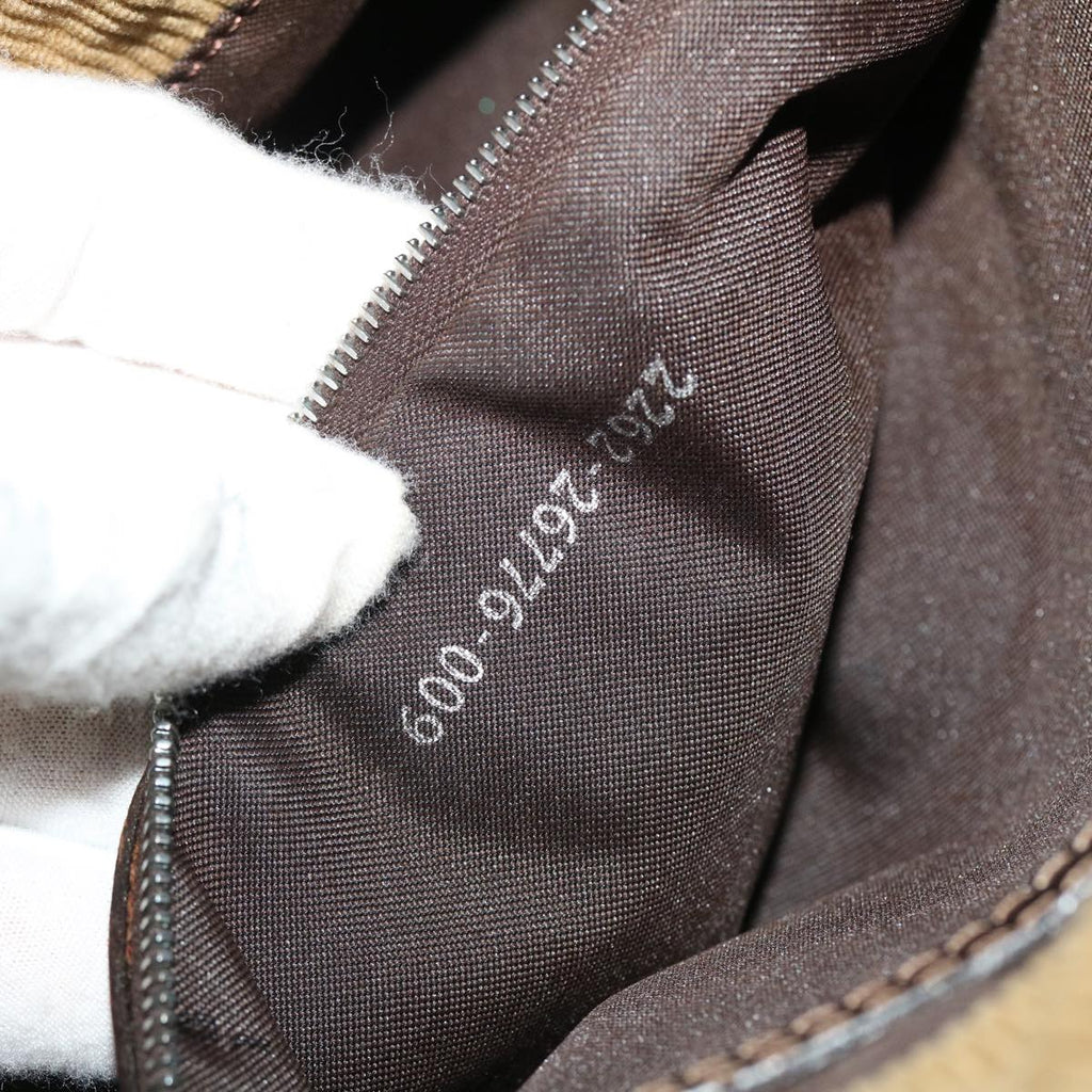 FENDI Shoulder Bag Corduroy Brown bs7333