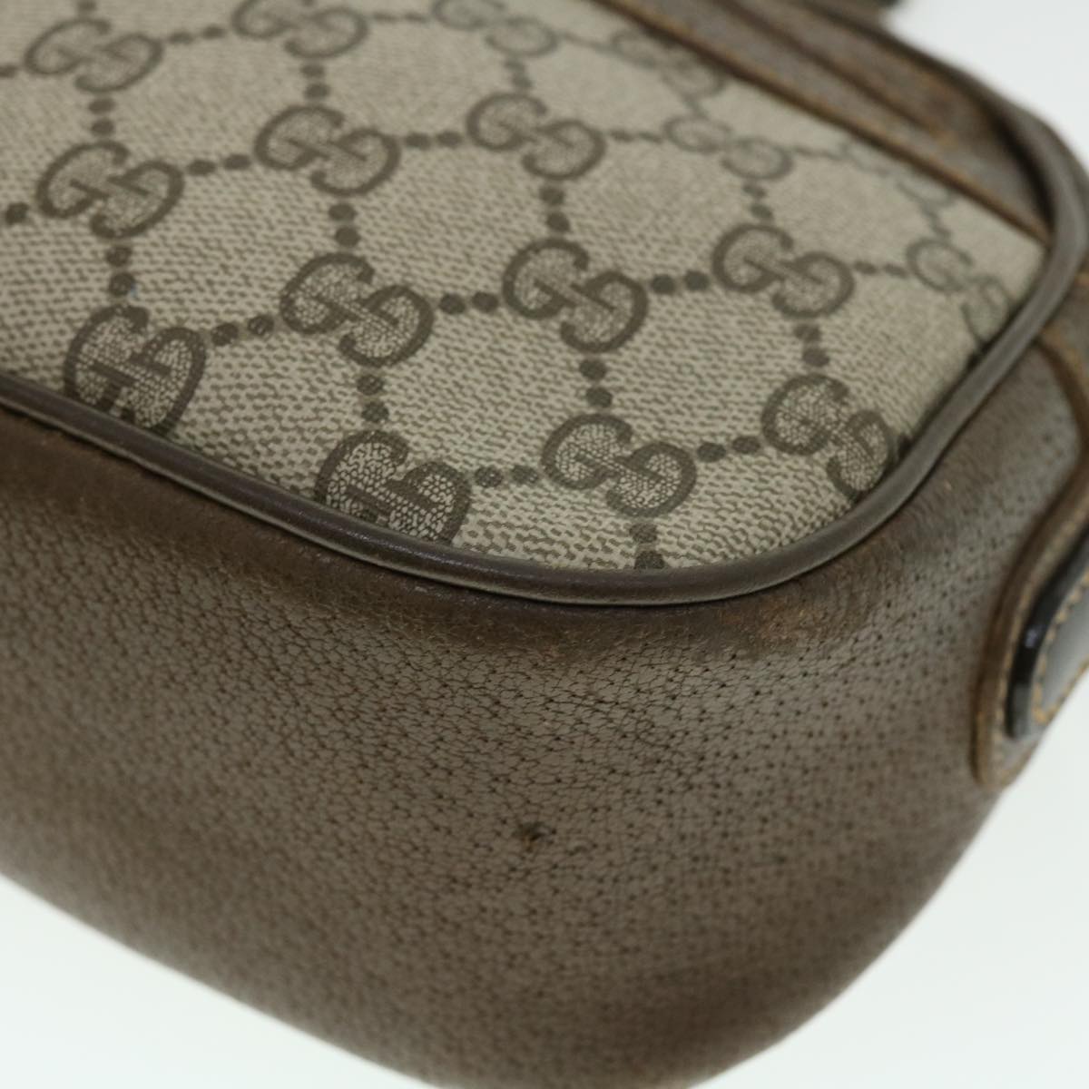 GUCCI GG Canvas Shoulder Bag Leather Beige 001 067 1283 bs7335