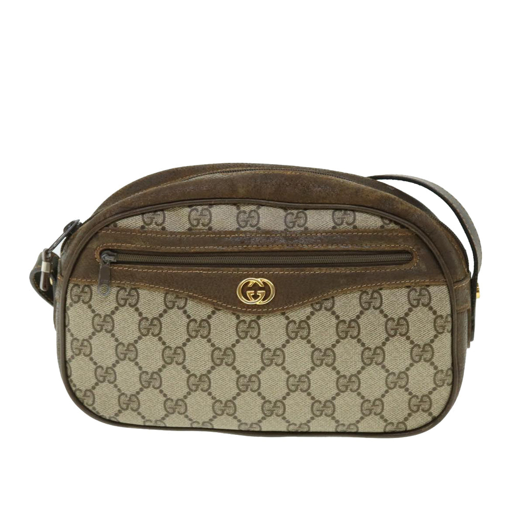GUCCI GG Canvas Shoulder Bag Leather Beige 001 067 1283 bs7335