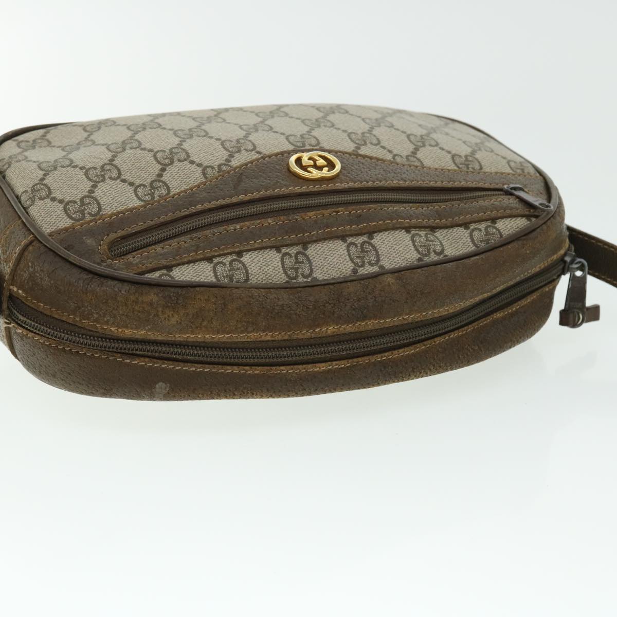 GUCCI GG Canvas Shoulder Bag Leather Beige 001 067 1283 bs7335