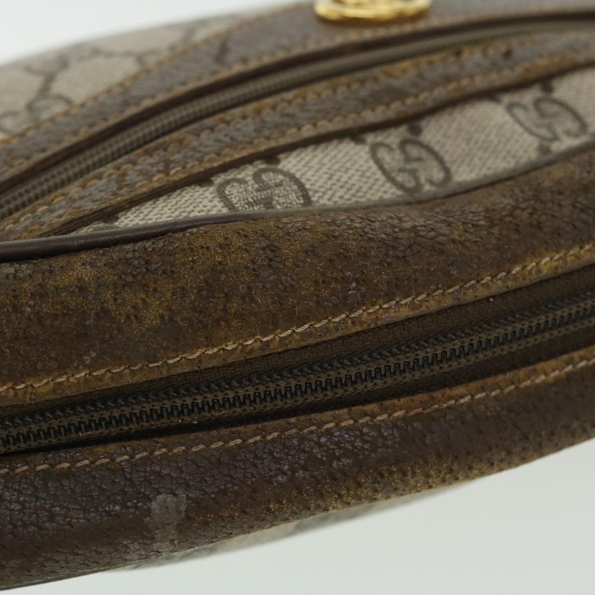 GUCCI GG Canvas Shoulder Bag Leather Beige 001 067 1283 bs7335