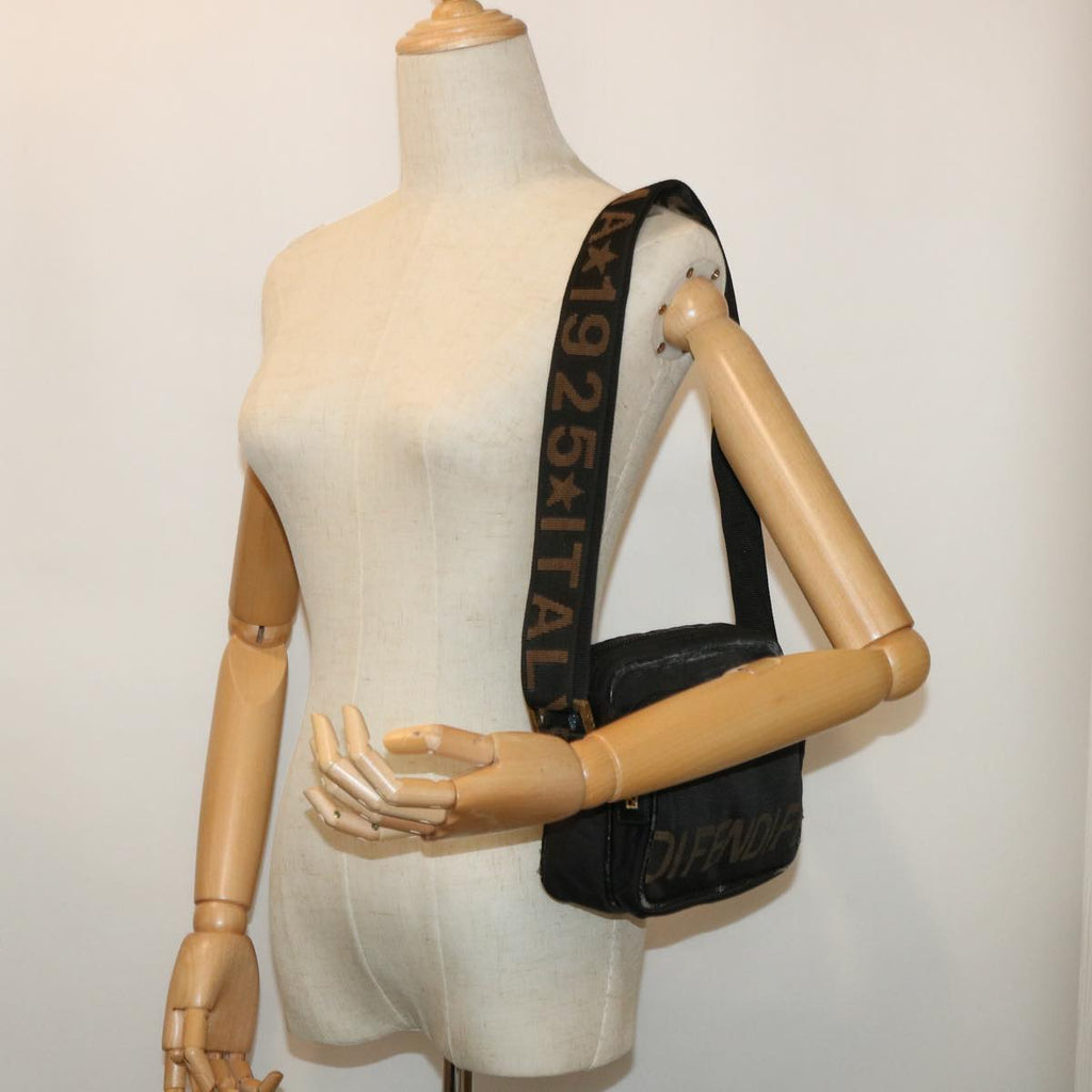 FENDI Shoulder Bag Nylon Black bs7384
