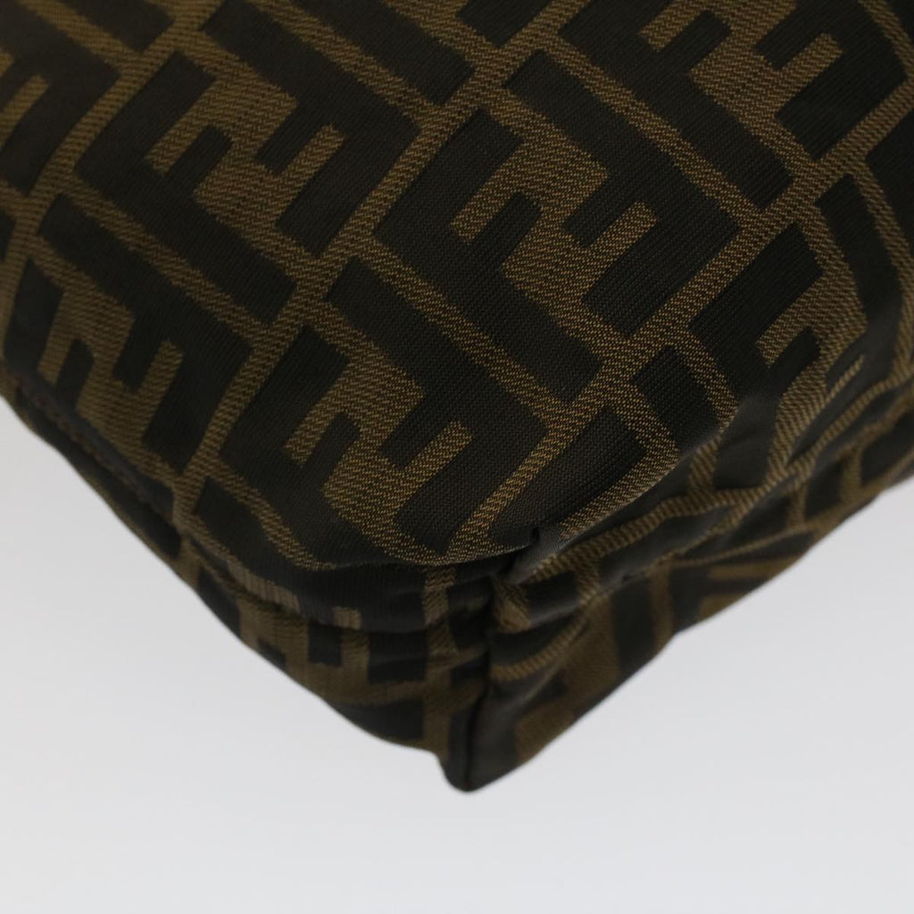 FENDI Zucca Canvas Shoulder Bag Black Brown bs7393