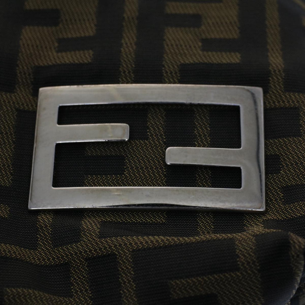 FENDI Zucca Canvas Shoulder Bag Black Brown bs7393
