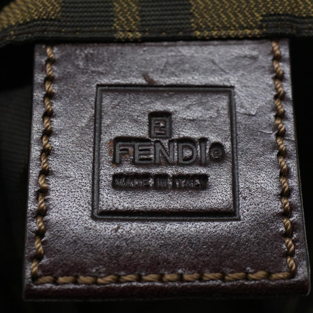 FENDI Zucca Canvas Shoulder Bag Black Brown bs7393