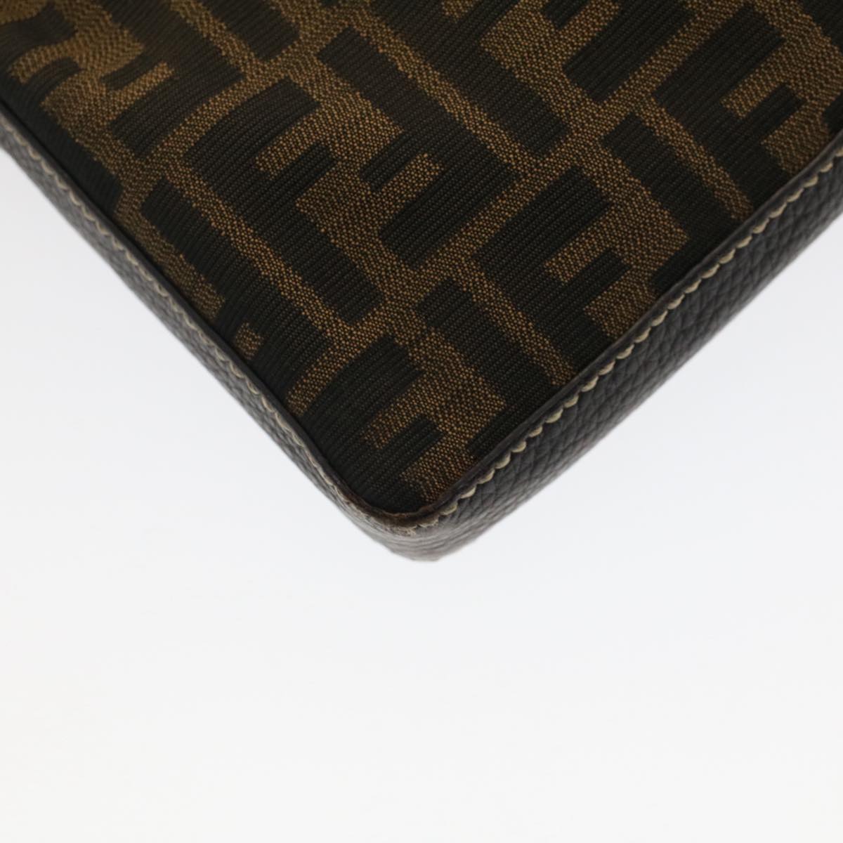 FENDI Zucca Canvas Shoulder Bag Black Brown bs7488