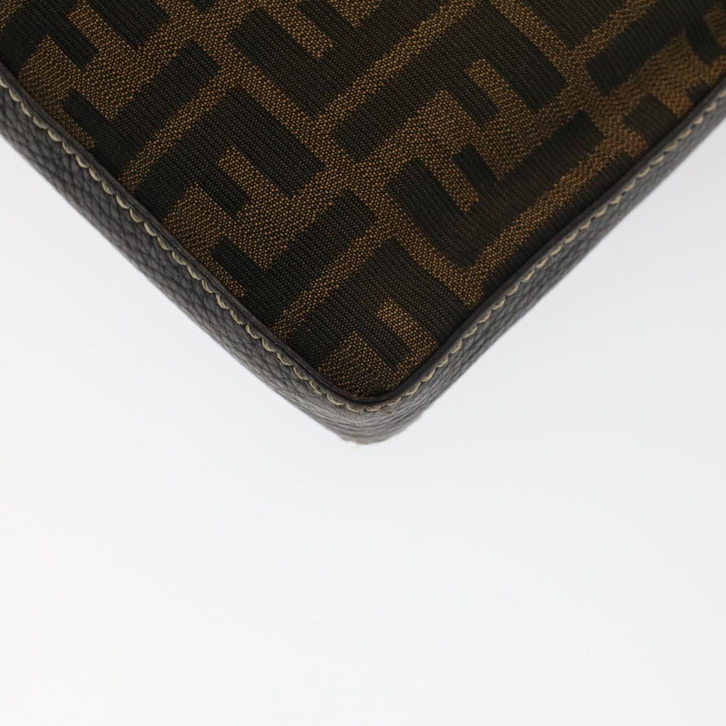 FENDI Zucca Canvas Shoulder Bag Black Brown bs7488