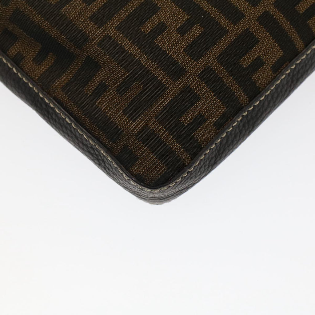 FENDI Zucca Canvas Shoulder Bag Black Brown bs7488
