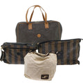 FENDI Pecan Canvas Clutch Shoulder Bag Coated Nylon 4Set Gray Brown bs7508