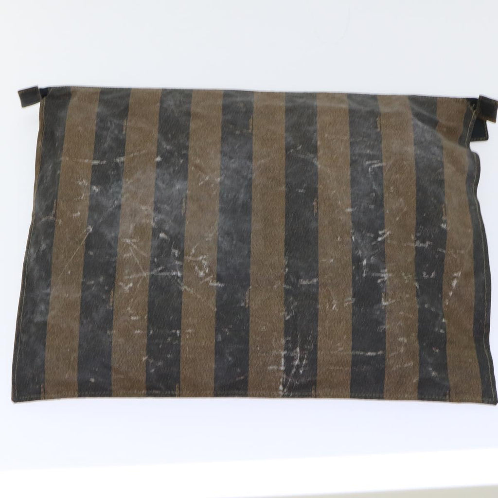 FENDI Pecan Canvas Clutch Shoulder Bag Coated Nylon 4Set Gray Brown bs7508