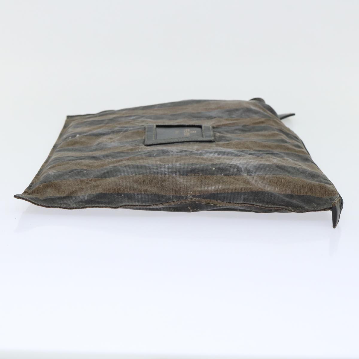 FENDI Pecan Canvas Clutch Shoulder Bag Coated Nylon 4Set Gray Brown bs7508