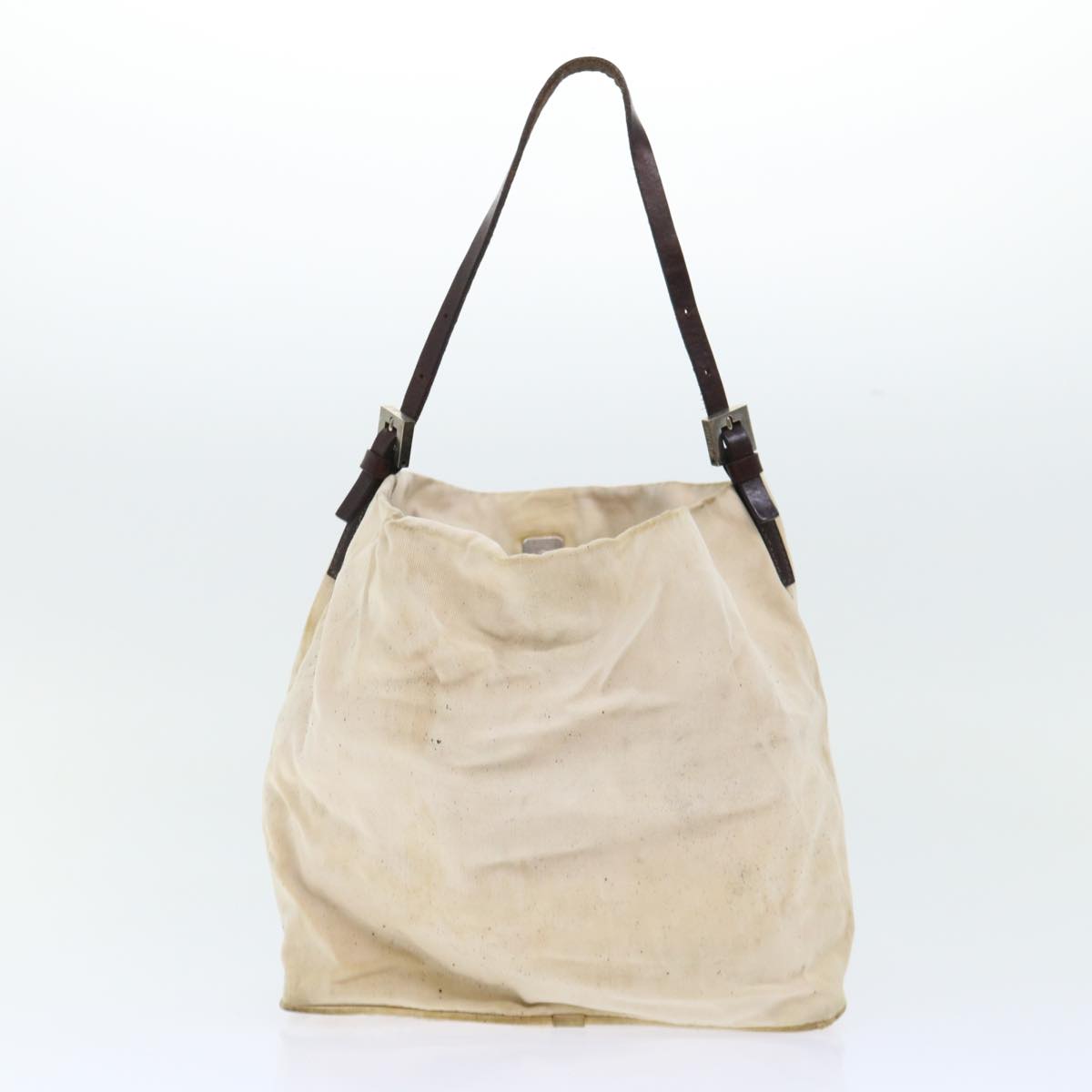 FENDI Pecan Canvas Clutch Shoulder Bag Coated Nylon 4Set Gray Brown bs7508
