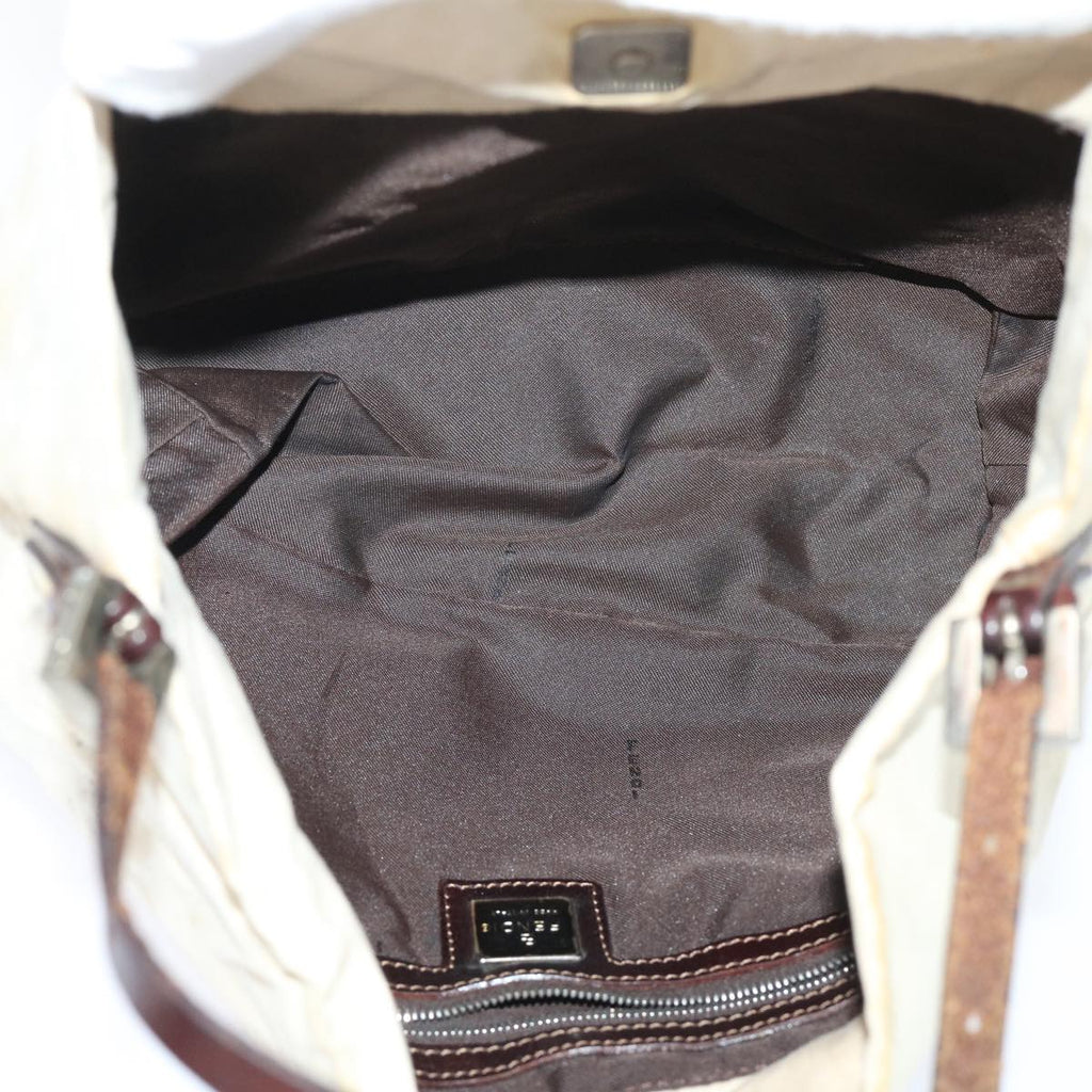 FENDI Pecan Canvas Clutch Shoulder Bag Coated Nylon 4Set Gray Brown bs7508